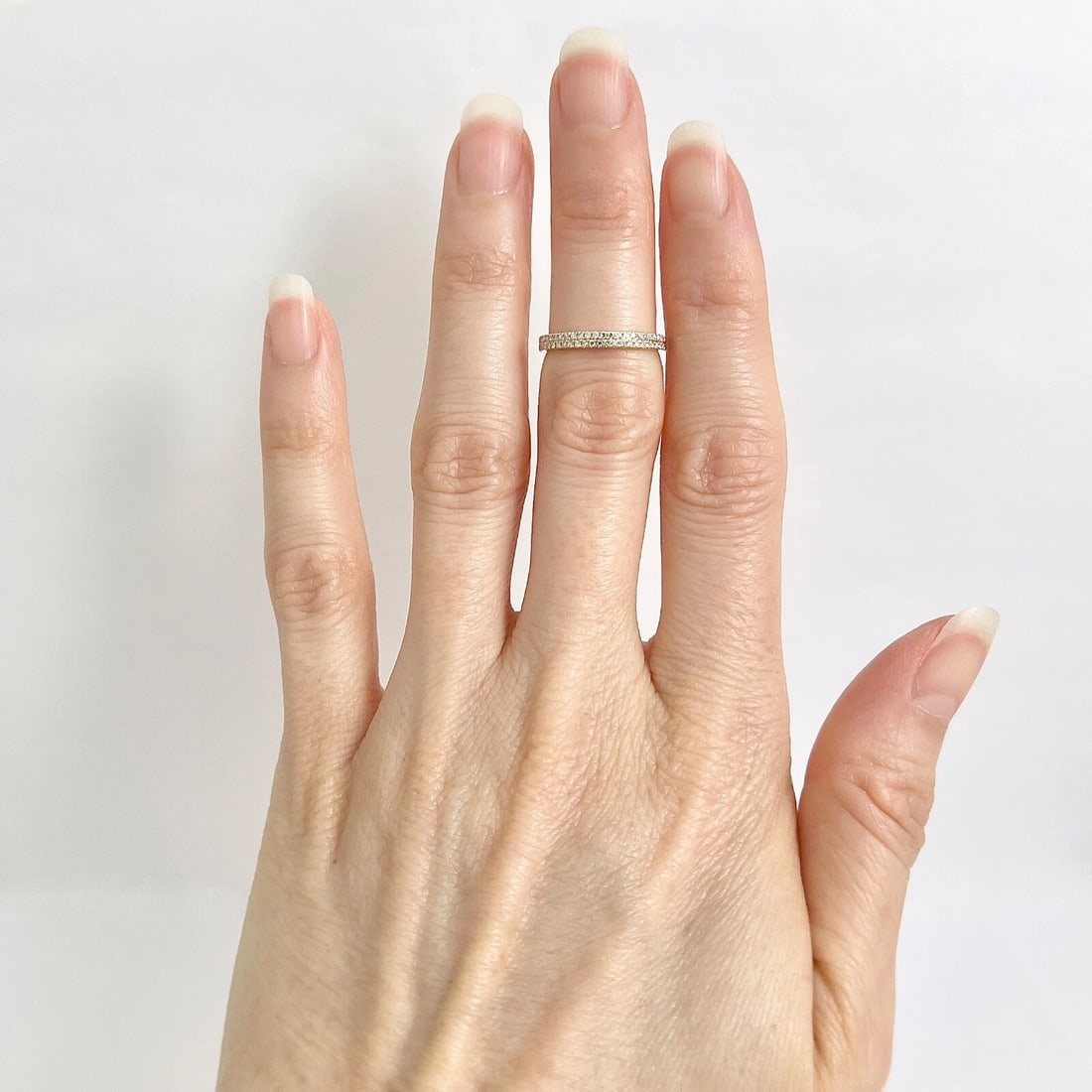 Pave Diamond Band Pinky Midi Ring 14K Yellow Gold, Size 3, .24 CTW - 6