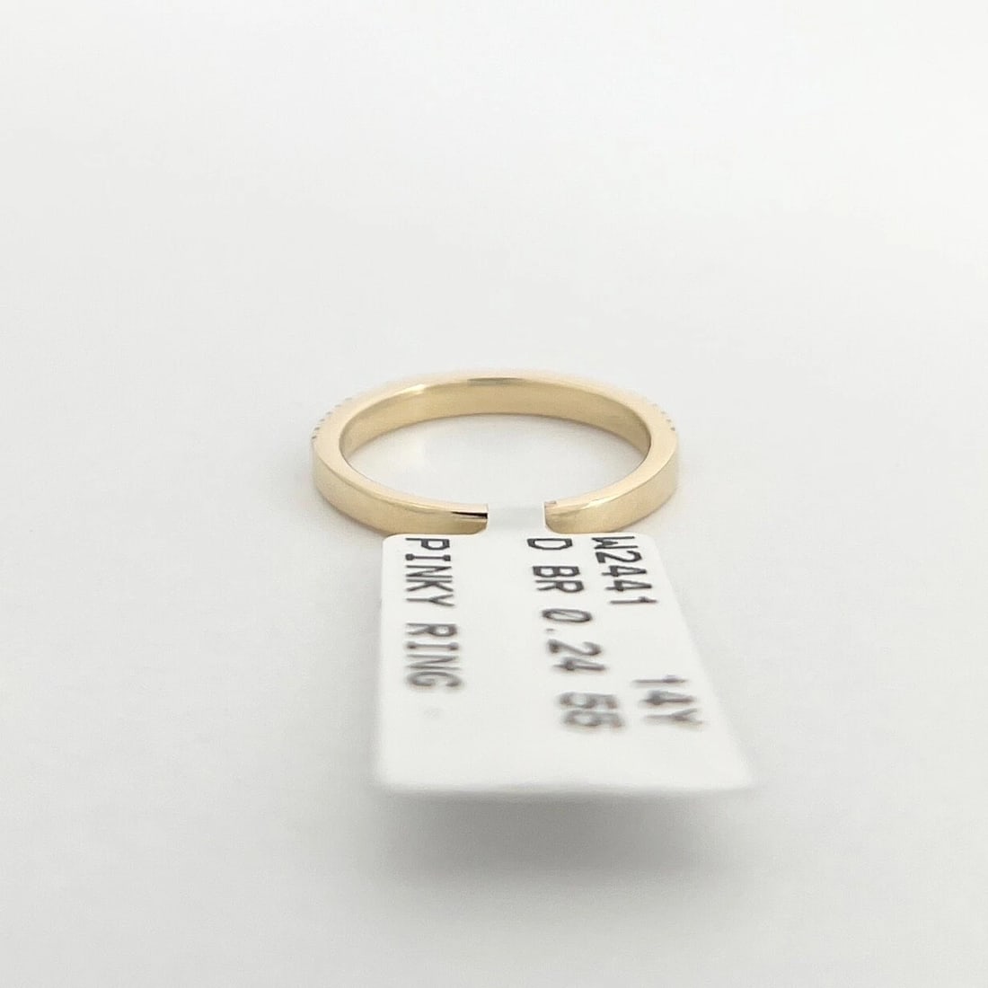 Pave Diamond Band Pinky Midi Ring 14K Yellow Gold, Size 3, .24 CTW - 8