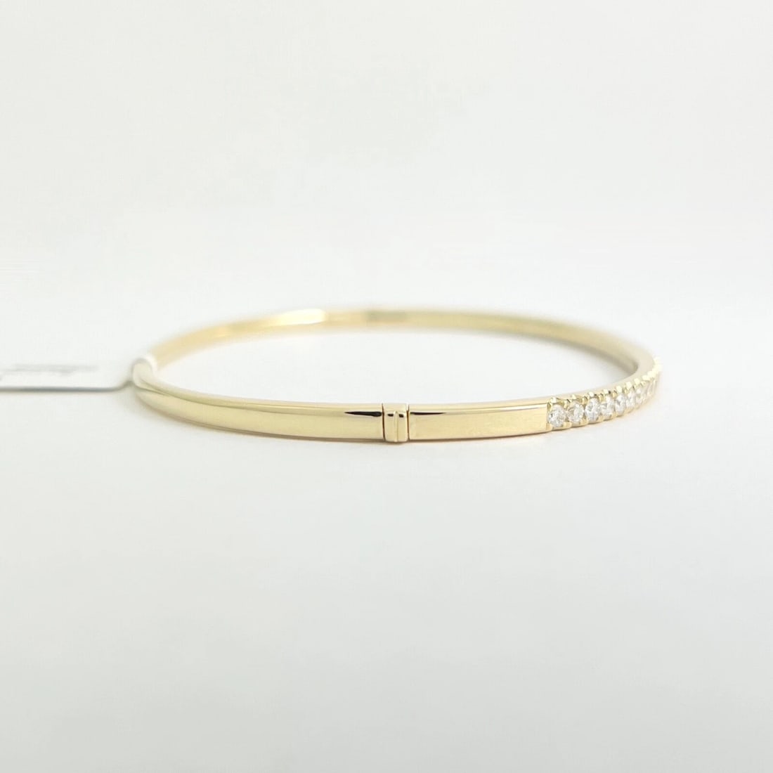 Round Diamond Bangle Bracelet 14K Yellow Gold, 1.02 CTW - 6