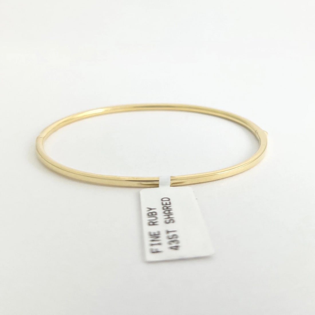 Thin Ruby Gemstone Bangle Bracelet 14K Yellow Gold, 1.05 CTW - 8
