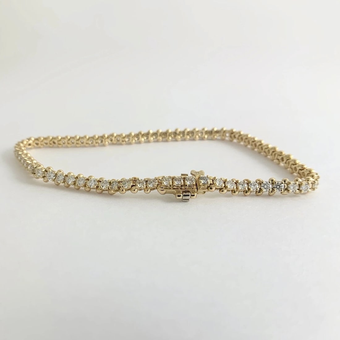 Round Diamond Tennis Bracelet 14K Yellow Gold, 2.05 CTW, 7 Inches 8.17 Grams - 7