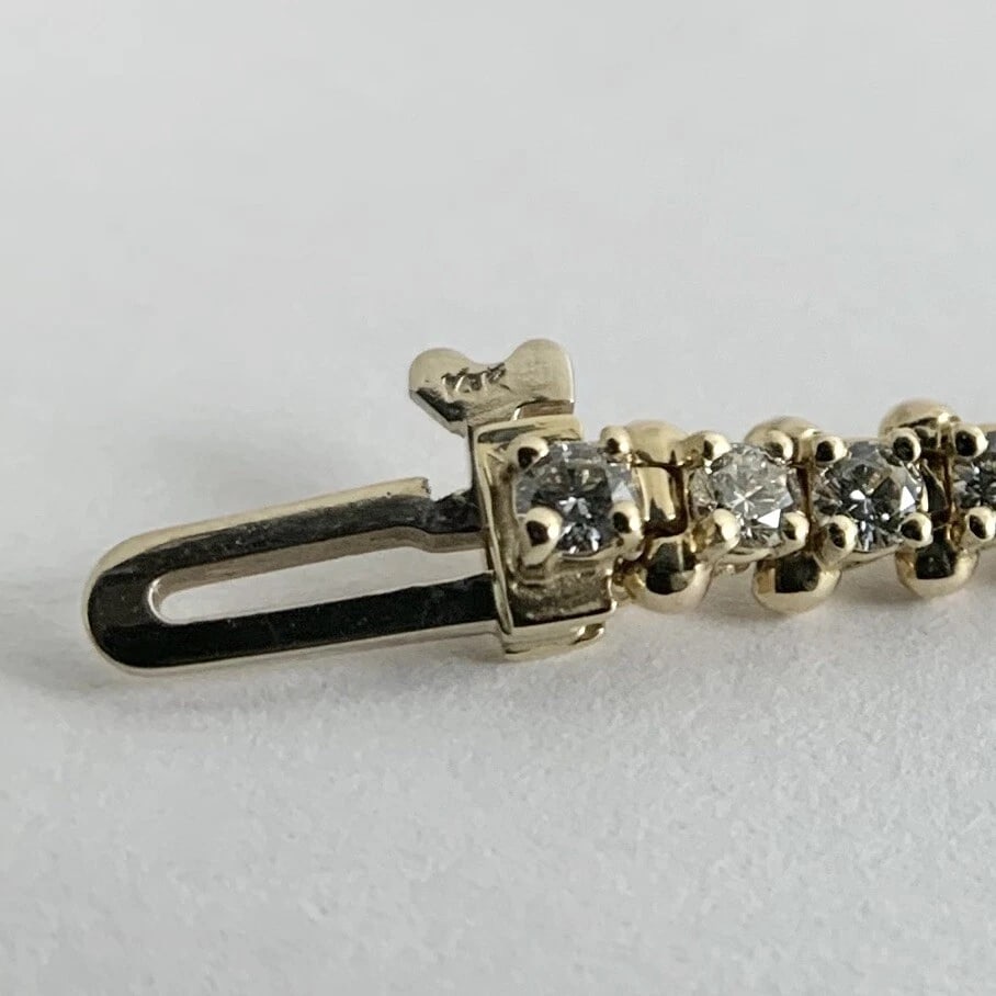 Round Diamond Tennis Bracelet 14K Yellow Gold, 2.05 CTW, 7 Inches 8.17 Grams - 9