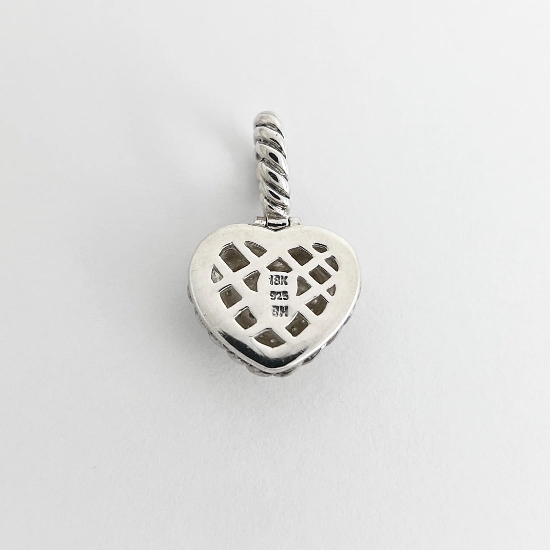 Effy Diamond Rope Heart Pendant 18K Yellow Gold and Sterling Silver, 5.11 Grams - 7