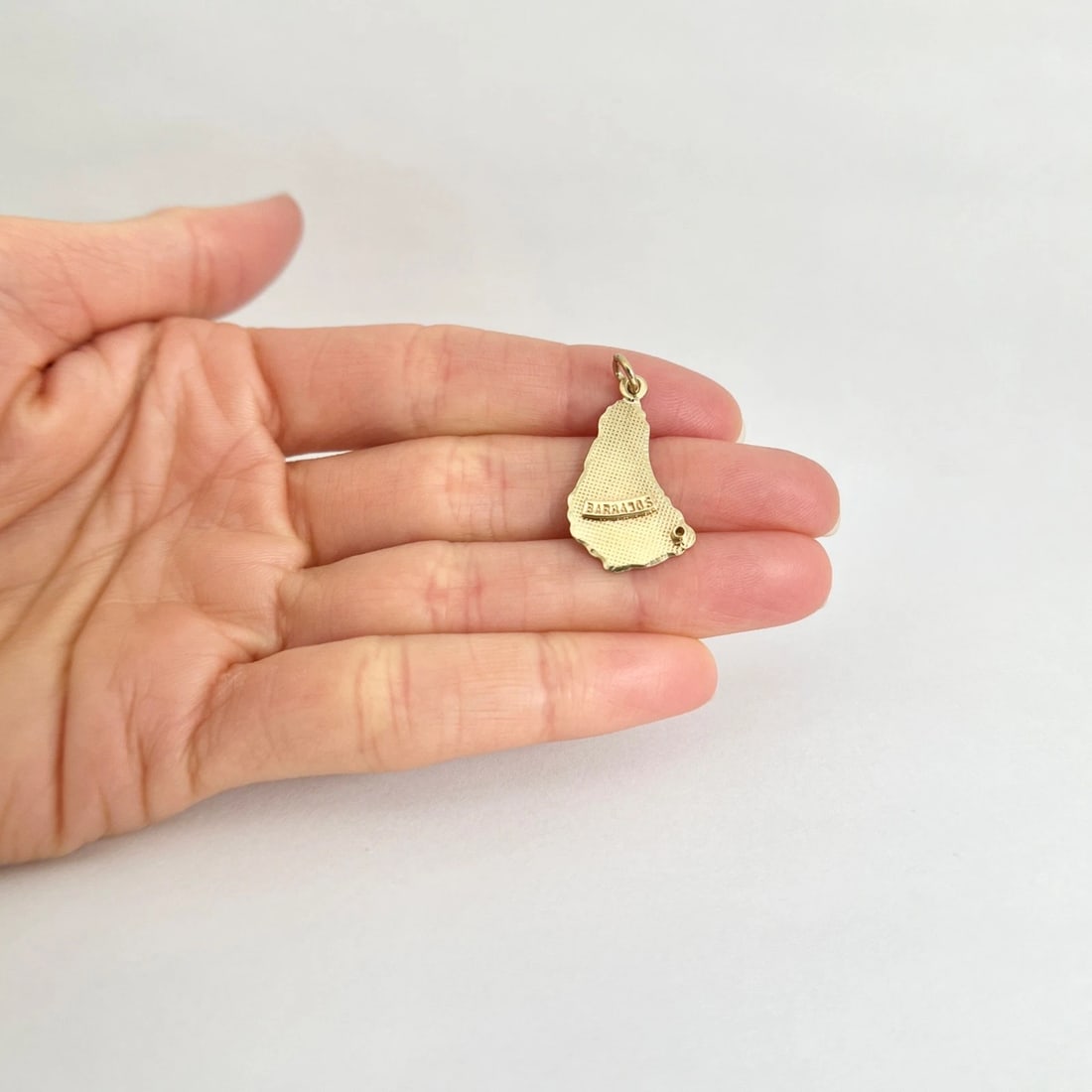 Barbados Necklace Pendant Charm in Italian 14K Yellow Gold, 2.12 Grams - 2