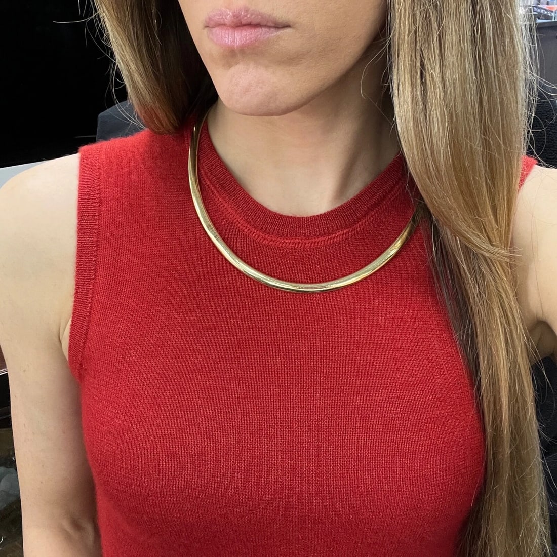 Italian Omega Chain Necklace 14K Yellow Gold, 18 Inches, 6 mm, 36.15 Grams - 4