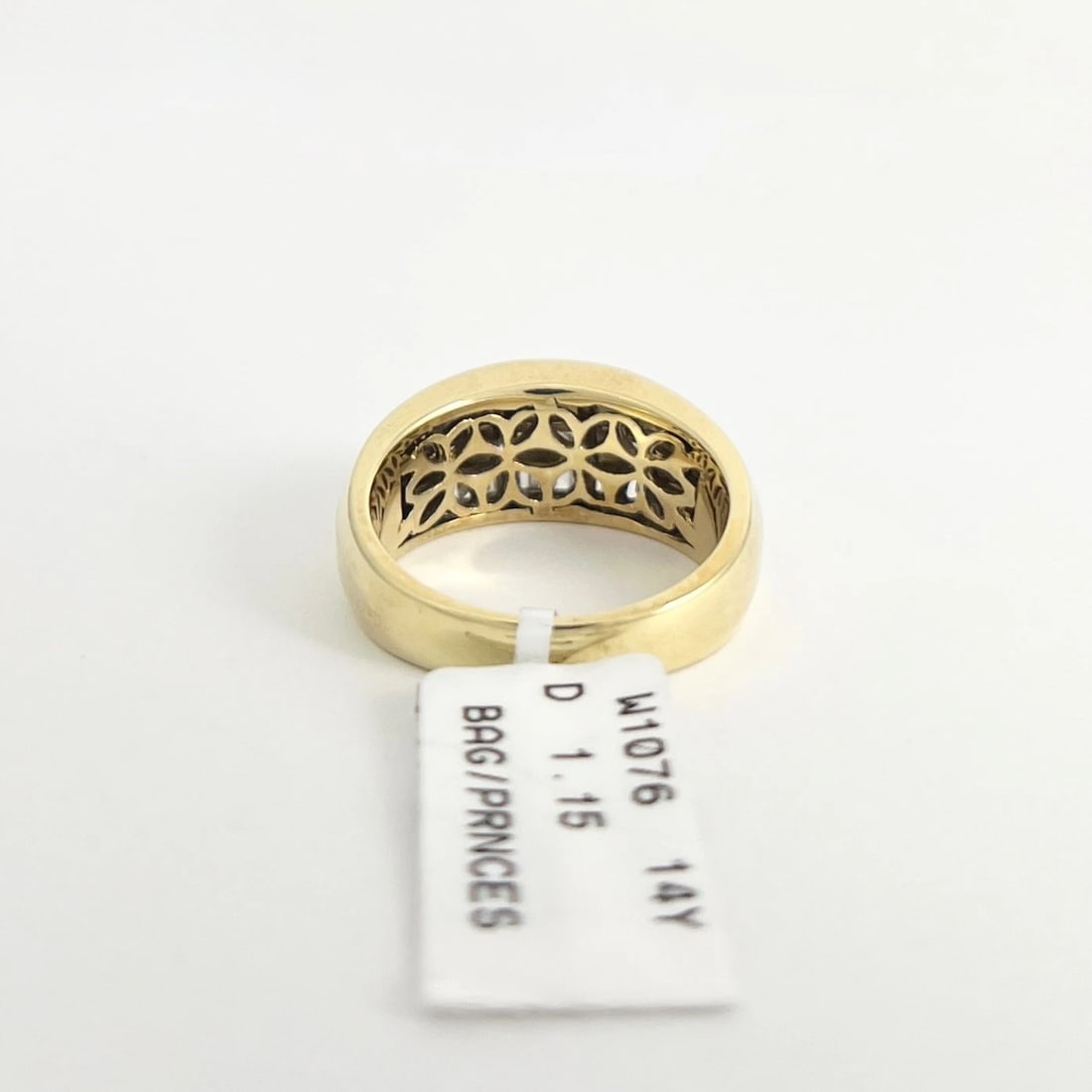 Wide Multishape Mixed Diamond Dome Statement Ring 14K Yellow Gold, Size 7.75 - 6