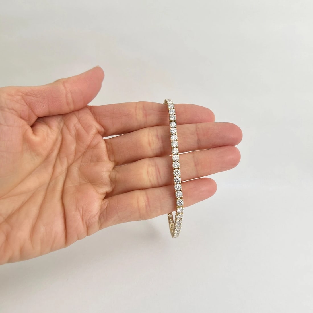 Round Lab-Created Diamond Tennis Bracelet 14K Yellow Gold, 7 Inches, 7.24 CTW - 2