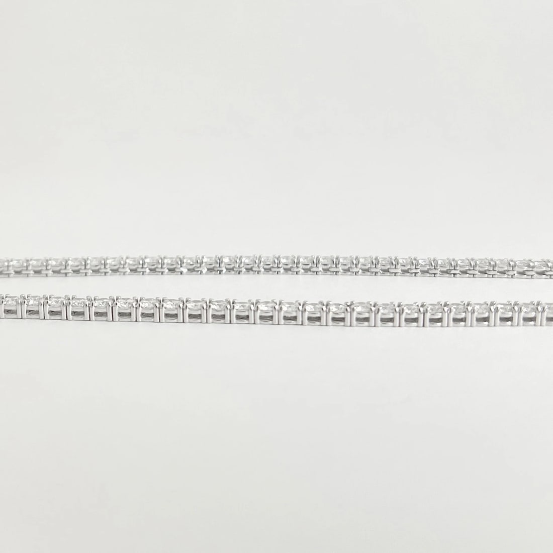 Round Diamond Tennis Necklace 14K White Gold, 16 Inches, 11.09 CTW - 5