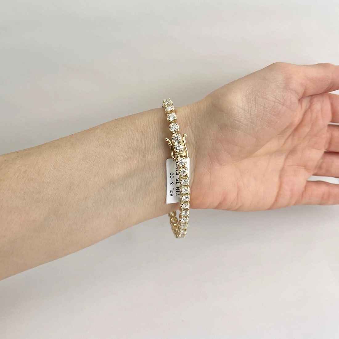 Round Diamond Buttercup Tennis Bracelet 14K Yellow Gold, 7 Inches, 5.35 CTW - 5