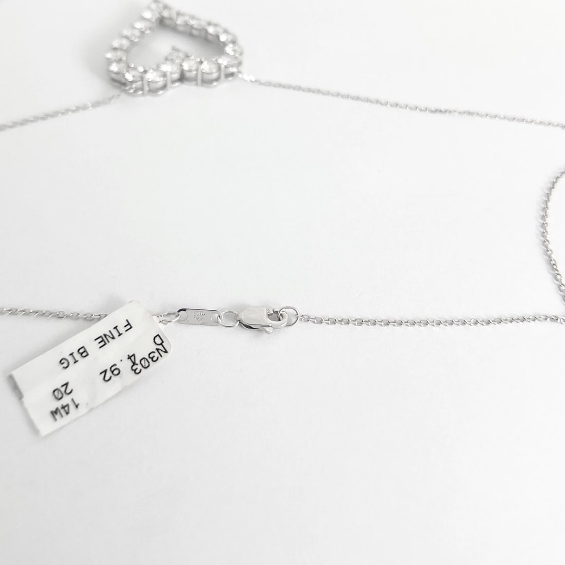Large Open Diamond Heart Pendant Necklace 14K White Gold 4.92 CTW - 7