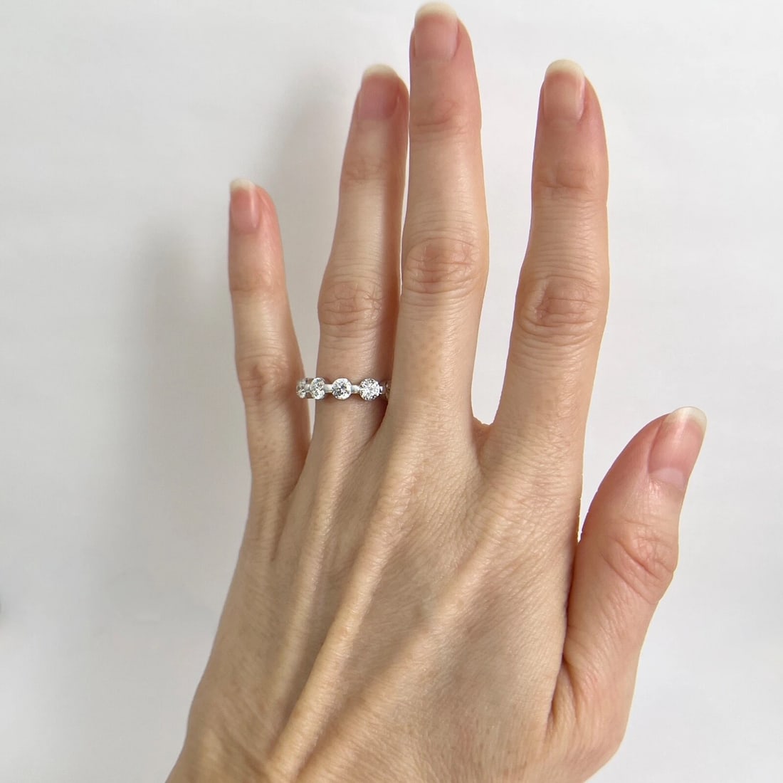 7-Stone Round Diamond Single Prong Wedding Band Ring 14K White Gold 1.76 CTW - 3