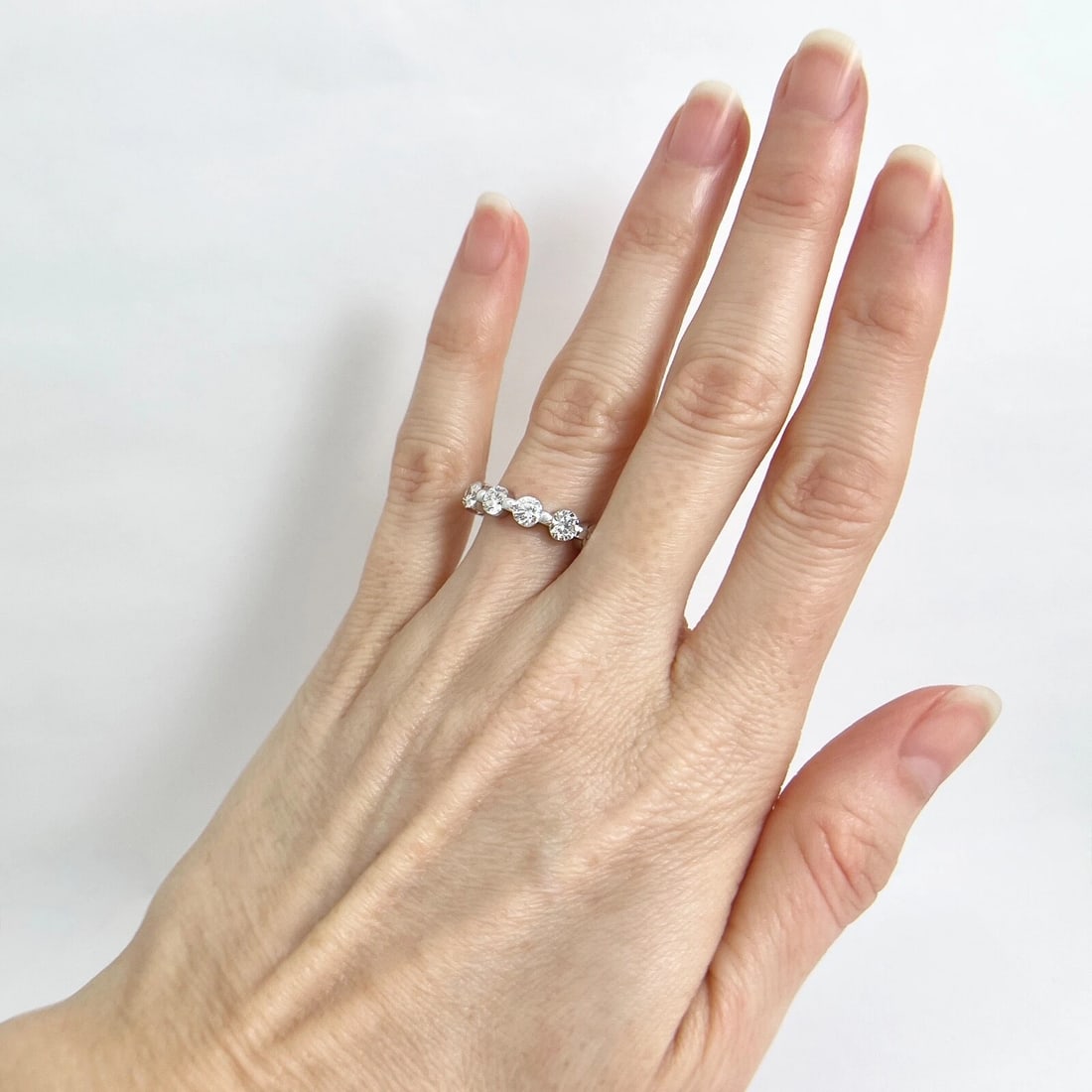 7-Stone Round Diamond Single Prong Wedding Band Ring 14K White Gold 1.76 CTW - 4