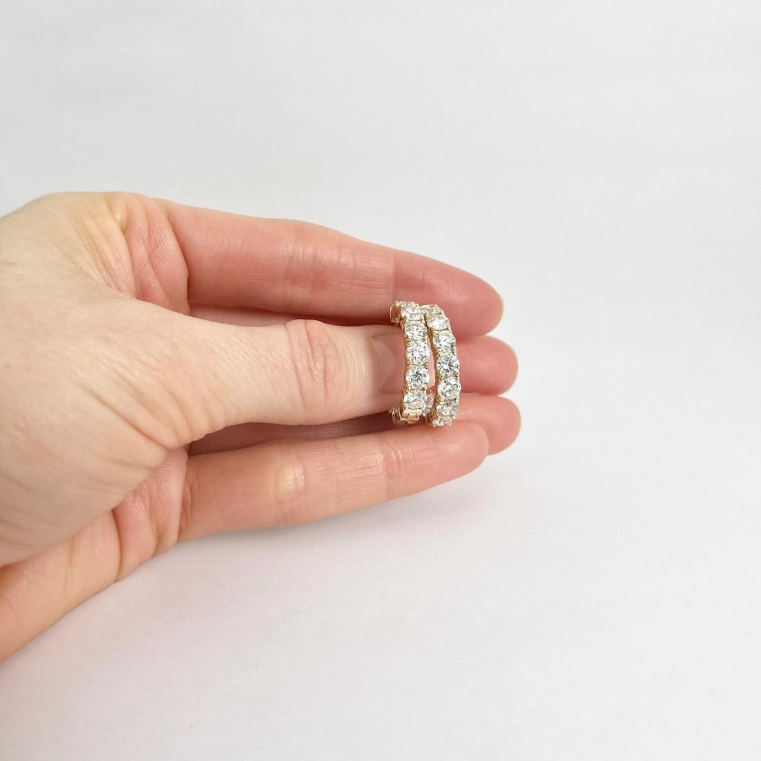 Inside-Out Diamond Hoop Earrings 14K Yellow Gold, 5.39 CTW - 4