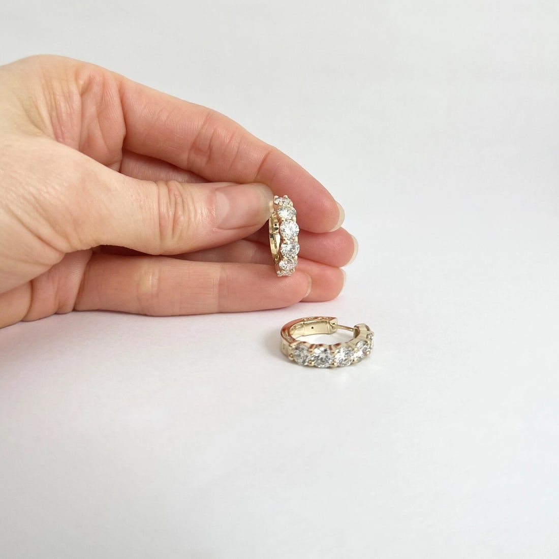Diamond Hoop Earrings 14K Yellow Gold, 3.85 CTW - 3