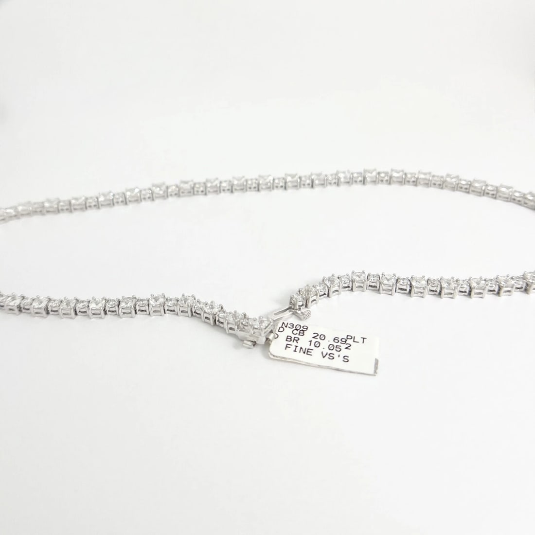 Cushion Cut Round Diamond Tennis Statement Necklace Platinum, 30.74 CTW - 6