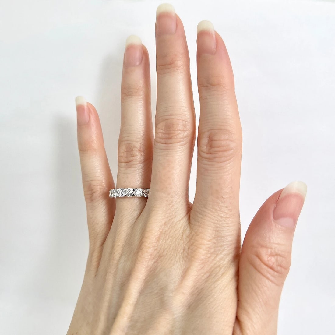 Round Diamond Eternity Ring Wedding Band Anniversary 14K White Gold, 2.73 CTW - 2