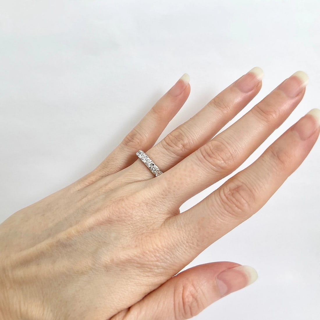 Round Diamond Eternity Ring Wedding Band Anniversary 14K White Gold, 2.73 CTW - 4