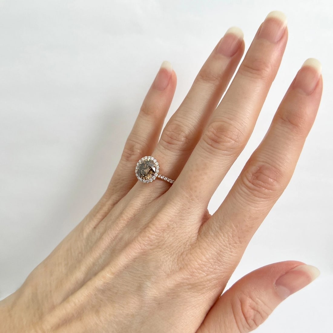 GIA Round Fancy Brown Diamond Halo Engagement Ring 14K Rose Gold 2.47 CTW - 5