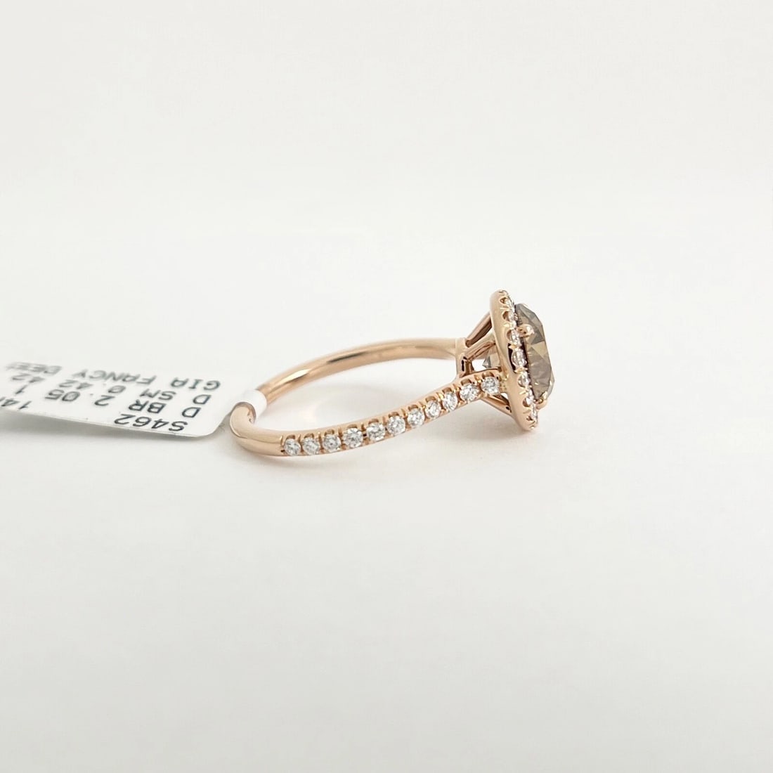 GIA Round Fancy Brown Diamond Halo Engagement Ring 14K Rose Gold 2.47 CTW - 8