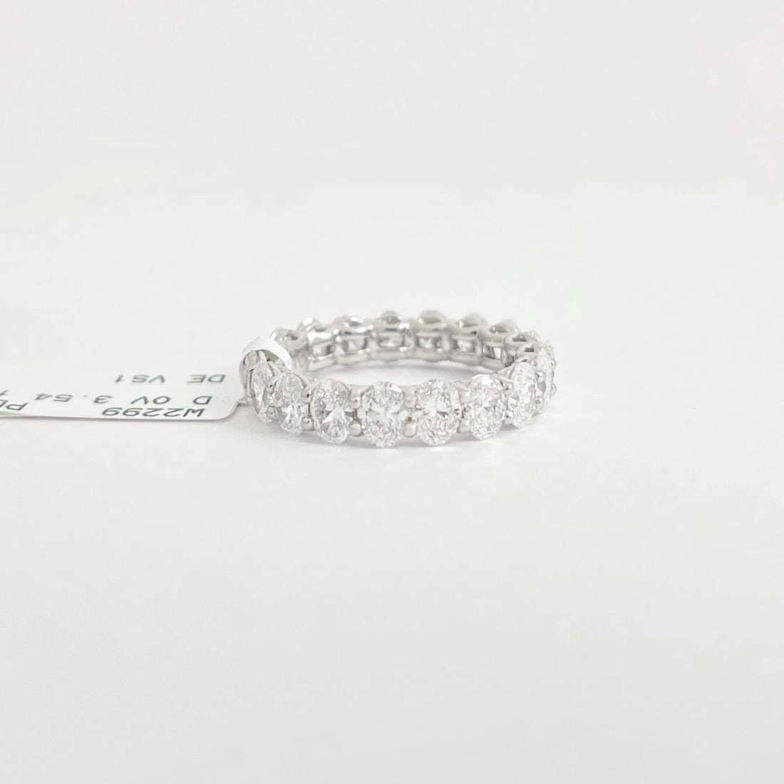 Oval Diamond Eternity Ring Wedding Anniversary Band Platinum 3.54 CTW - 7