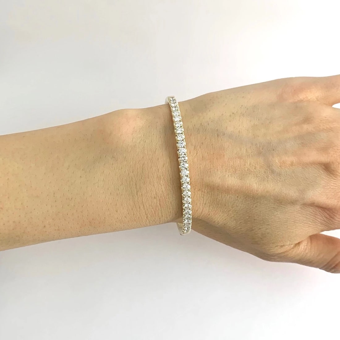 Round Diamond Bangle Bracelet 14K Yellow Gold, 2.25 CTW - 2