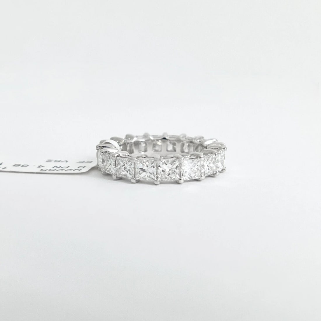 Princess Cut Diamond Eternity Ring Wedding Band 14K White Gold 4.68 CTW - 7