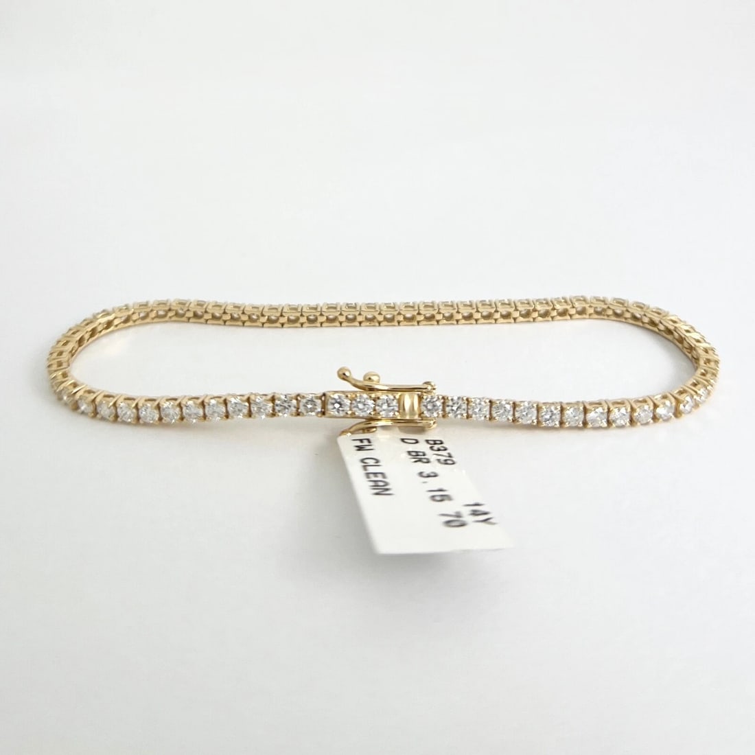 Round Diamond Tennis Bracelet 14K Yellow Gold, 7 Inches, 3.15 CTW - 6