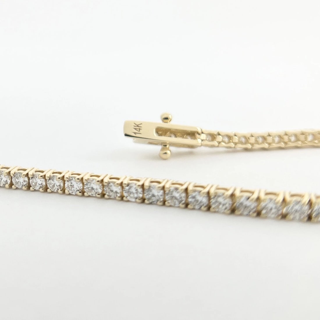 Round Diamond Tennis Bracelet 14K Yellow Gold, 7 Inches, 3.15 CTW - 8