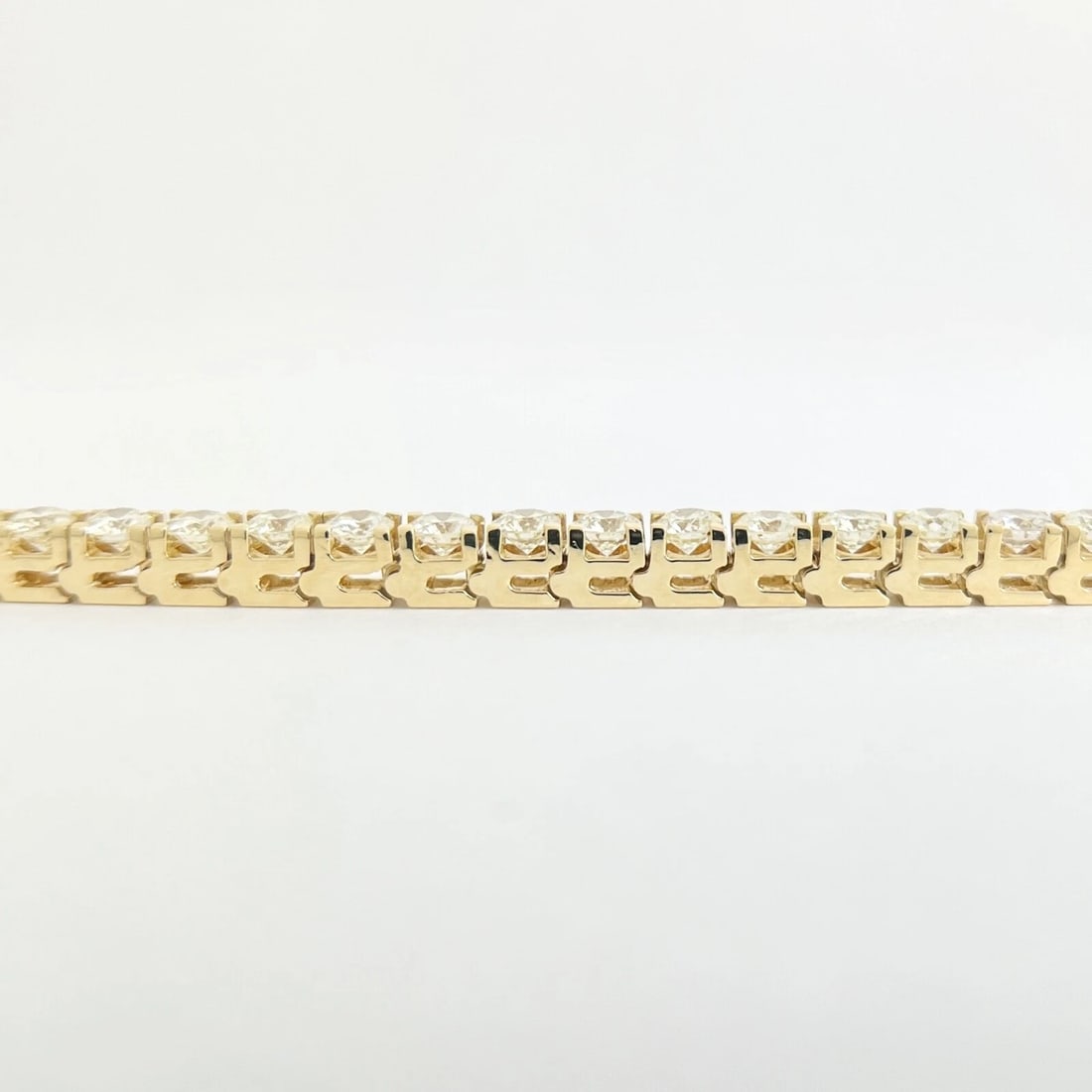 Round Diamond Tennis Bracelet 14K Yellow Gold, 7.25 Inches, 7.56 CTW - 6