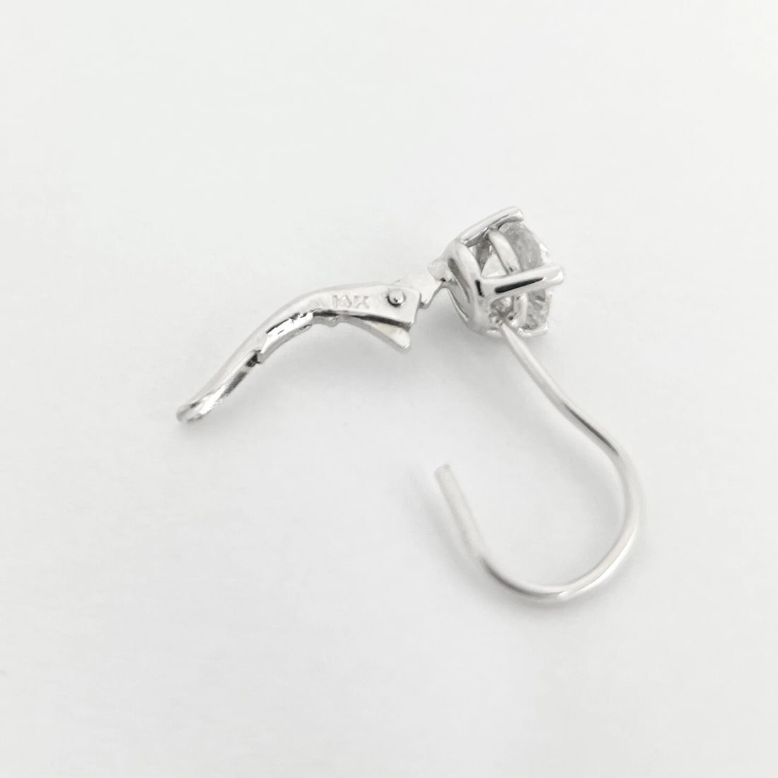 Round Diamond Drop Stud Earrings 14K White Gold .75 Inches, 1.45 CTW - 9