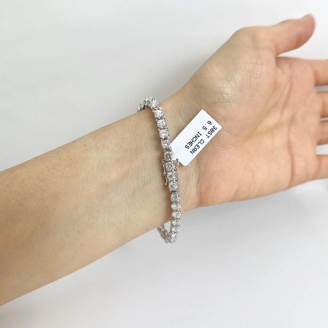 Round Diamond Tennis Bracelet 14K White Gold, 6.5 Inches, 5.05 CTW - 5