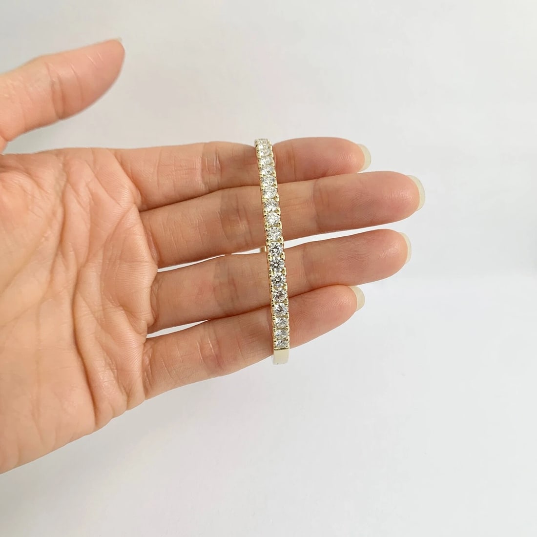 Round Diamond Bangle Bracelet 14K Yellow Gold, 3.05 CTW - 2