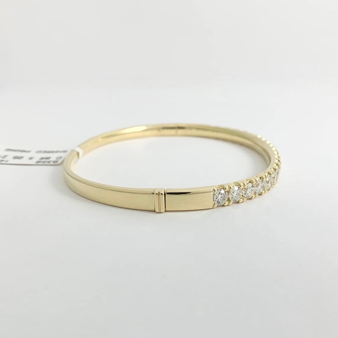 Round Diamond Bangle Bracelet 14K Yellow Gold, 3.05 CTW - 7