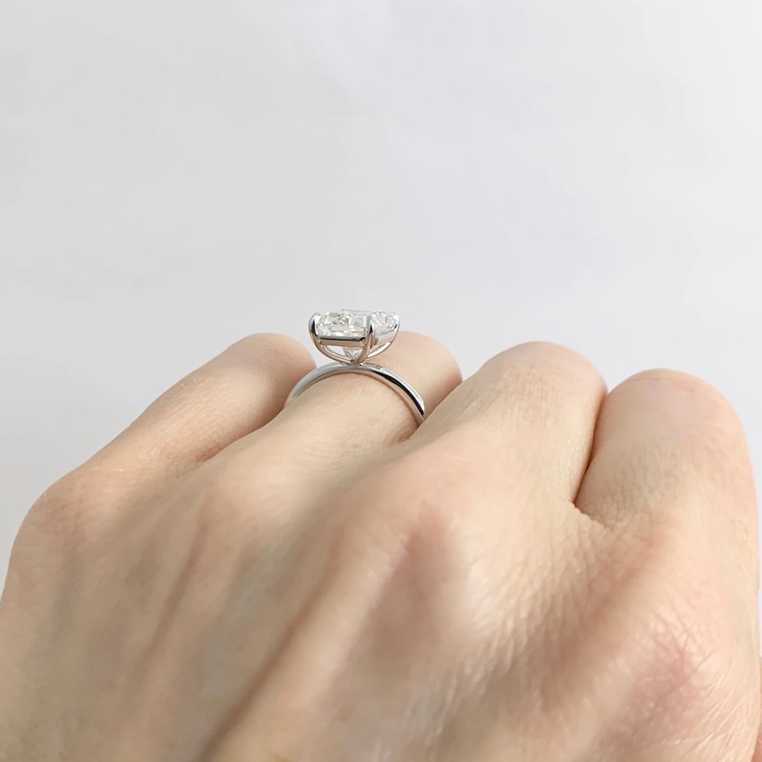 GIA Radiant Cut Solitaire Diamond Engagement Ring 14K White Gold, 3.51 CT - 7