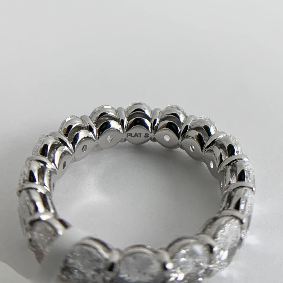 Oval Diamond Eternity Ring Wedding Band Platinum, Size 6.75, 6.03 CTW - 2
