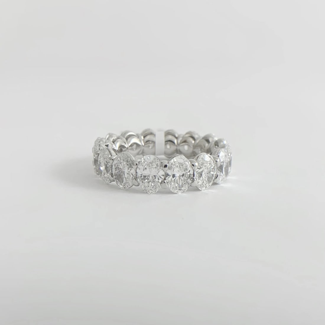 Oval Diamond Eternity Ring Wedding Band Platinum, Size 6.75, 6.03 CTW - 7