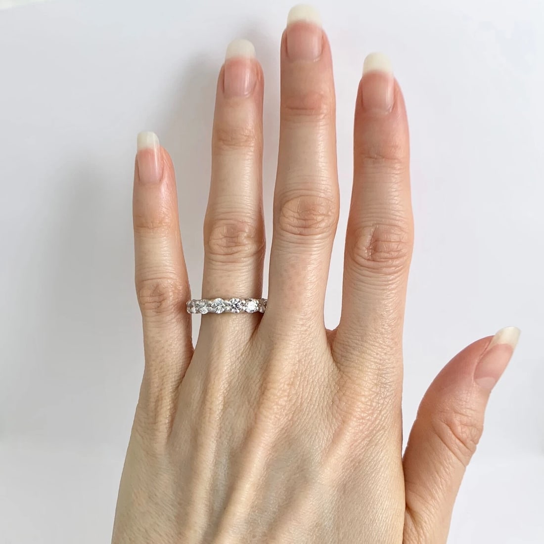 Round Diamond Eternity Ring Wedding Band Platinum, Size 5.25, 3.24 CTW - 2