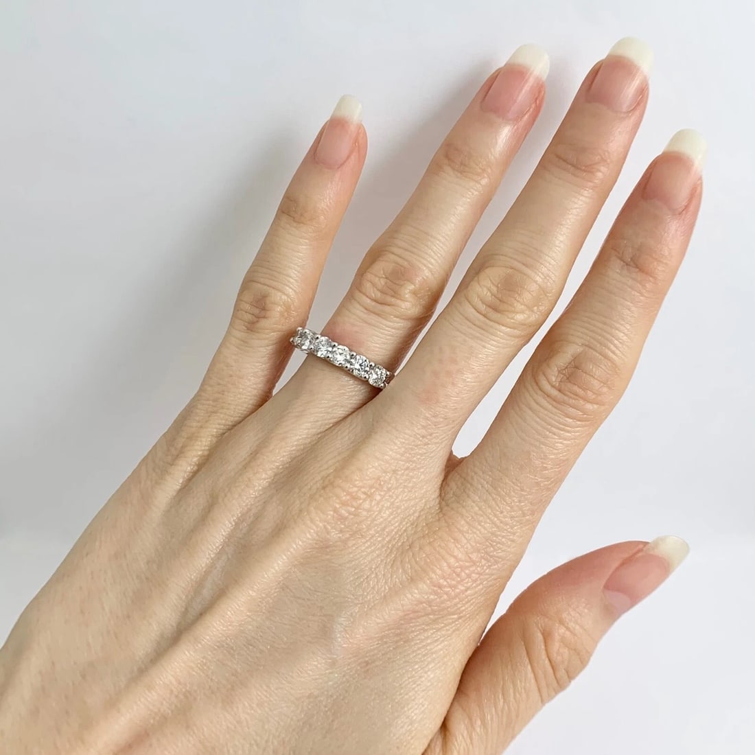 Round Diamond Eternity Ring Wedding Band 14K White Gold, Size 6, 3.38 CTW - 5