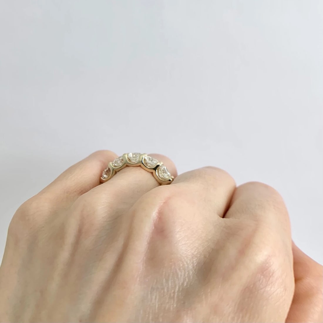 Round Diamond Eternity Ring Wedding Band 14K Yellow Gold, Size 6.25, 7.70 CTW - 6