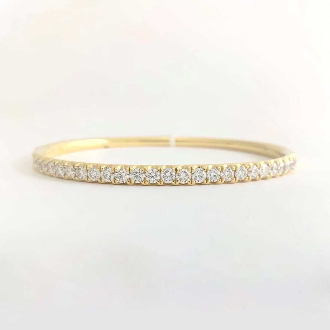 Round Diamond Bangle Bracelet 14K Yellow Gold, 2.05 CTW, 16.77 Grams - 7