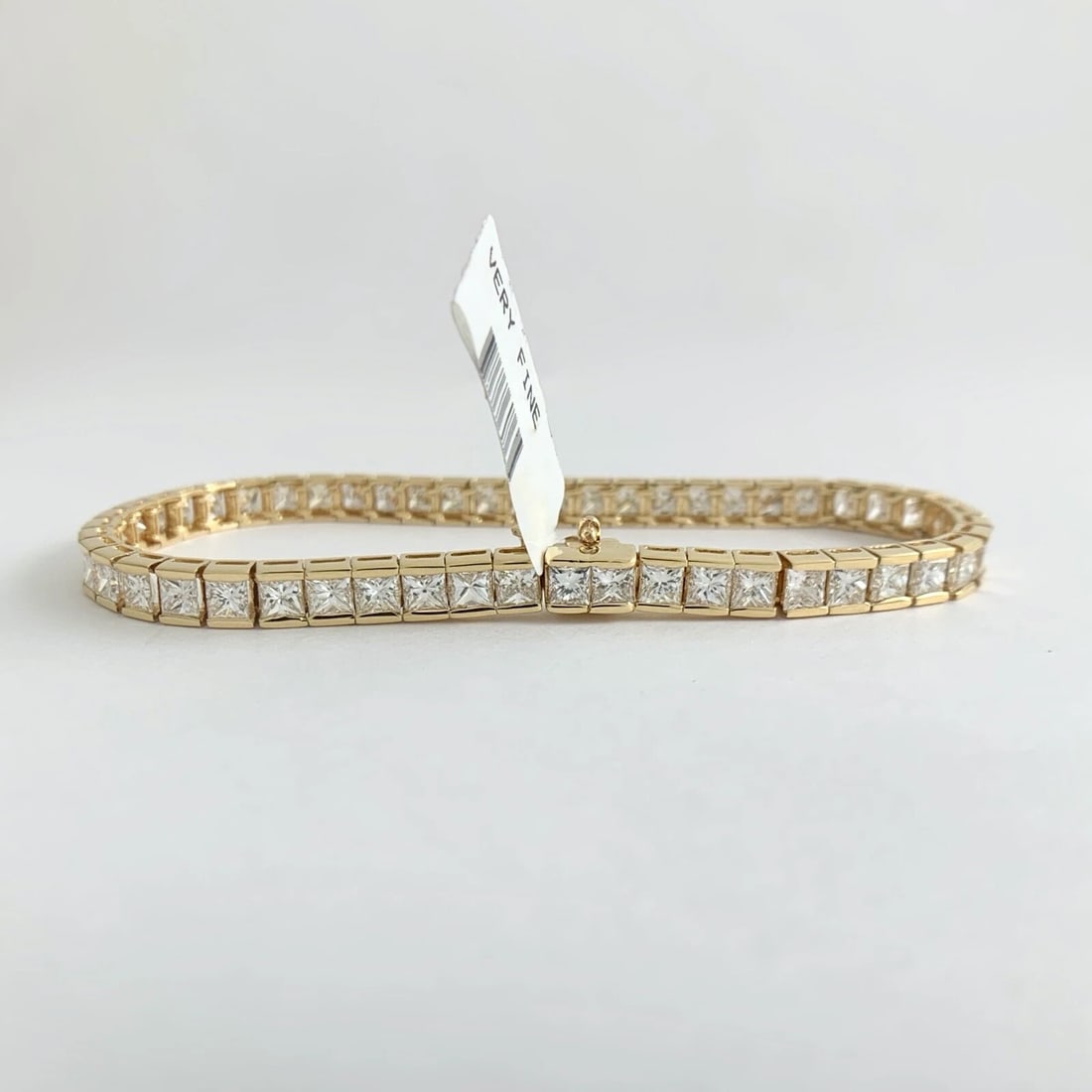 Princess Diamond Tennis Bracelet 14K Yellow Gold, 9.17 CTW, 7 Inches 15.00 Grams - 7