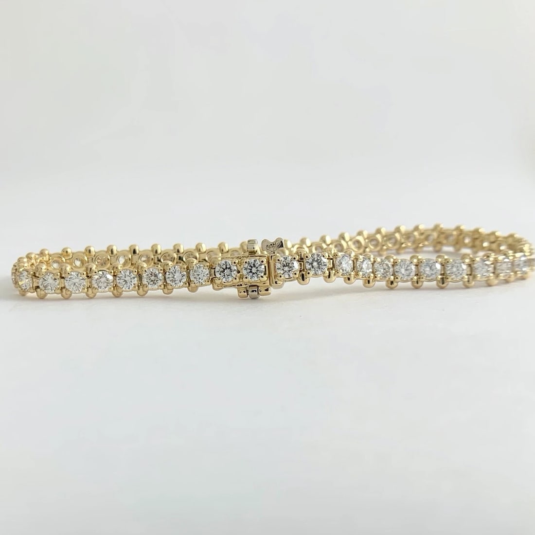 Round Diamond Tennis Bracelet 14K Yellow Gold, 4.75 CTW, 7 Inches 10.63 Grams - 7