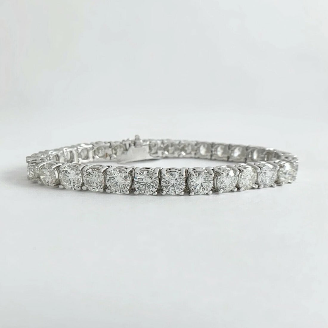 Round Diamond Tennis Bracelet 14K White Gold, 22.40 CTW, 7 Inches, 25.14 Grams - 6