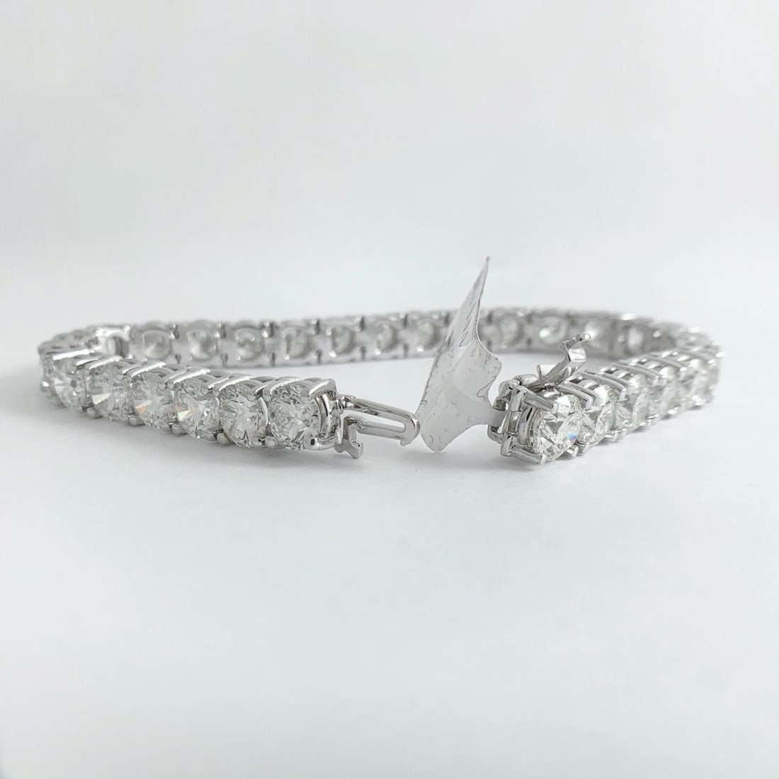 Round Diamond Tennis Bracelet 14K White Gold, 22.40 CTW, 7 Inches, 25.14 Grams - 8