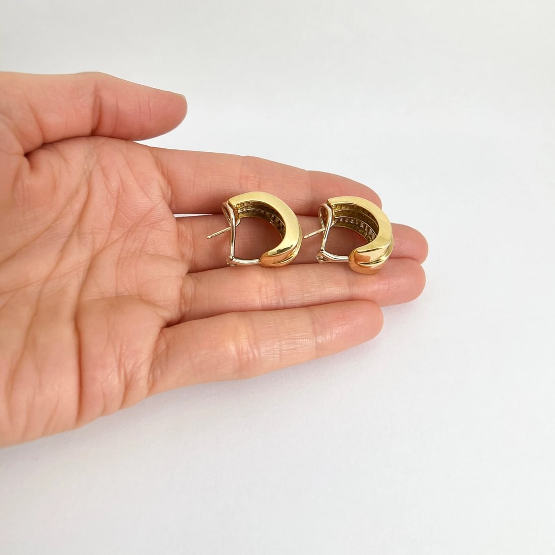 Wide Baguette Channel-Set Diamond Huggie Drop Earrings 18K Yellow Gold, 9.07 CTW - 3