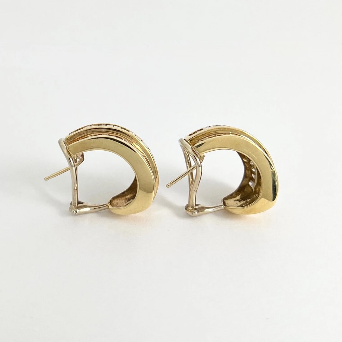 Wide Baguette Channel-Set Diamond Huggie Drop Earrings 18K Yellow Gold, 9.07 CTW - 6