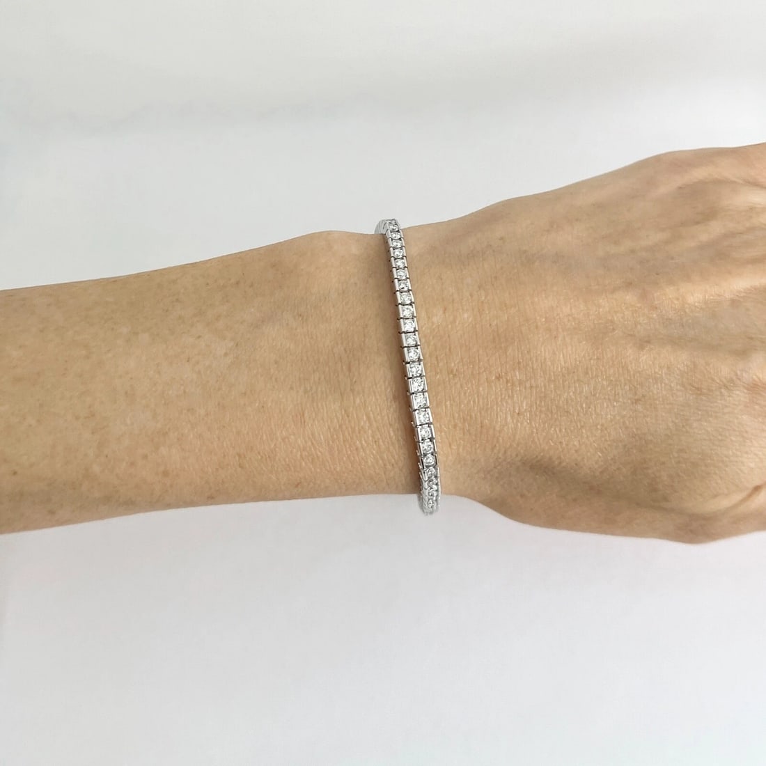 Channel-Set Diamond Tennis Bracelet 14K White Gold, 2.25 CTW, 12.71 Grams - 3