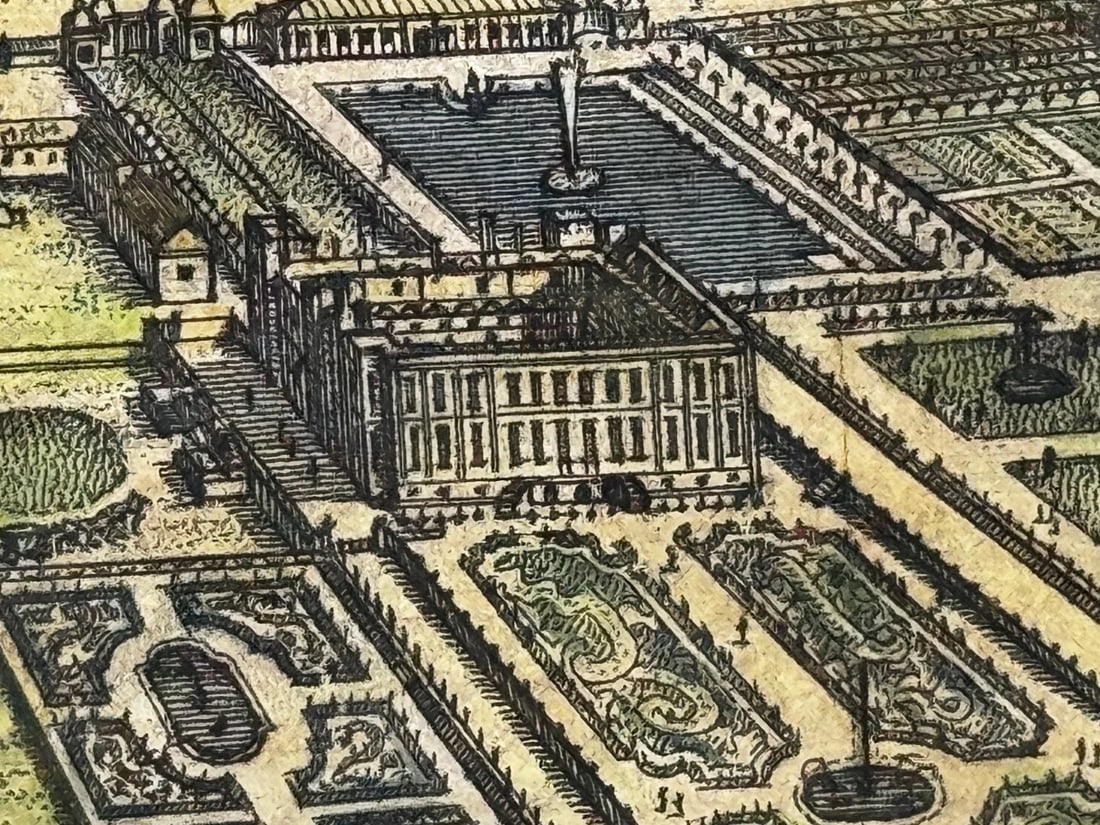 Chatsworth House, Derbyshire 18th Century Copper Engraving After Leonard Knyff - 14