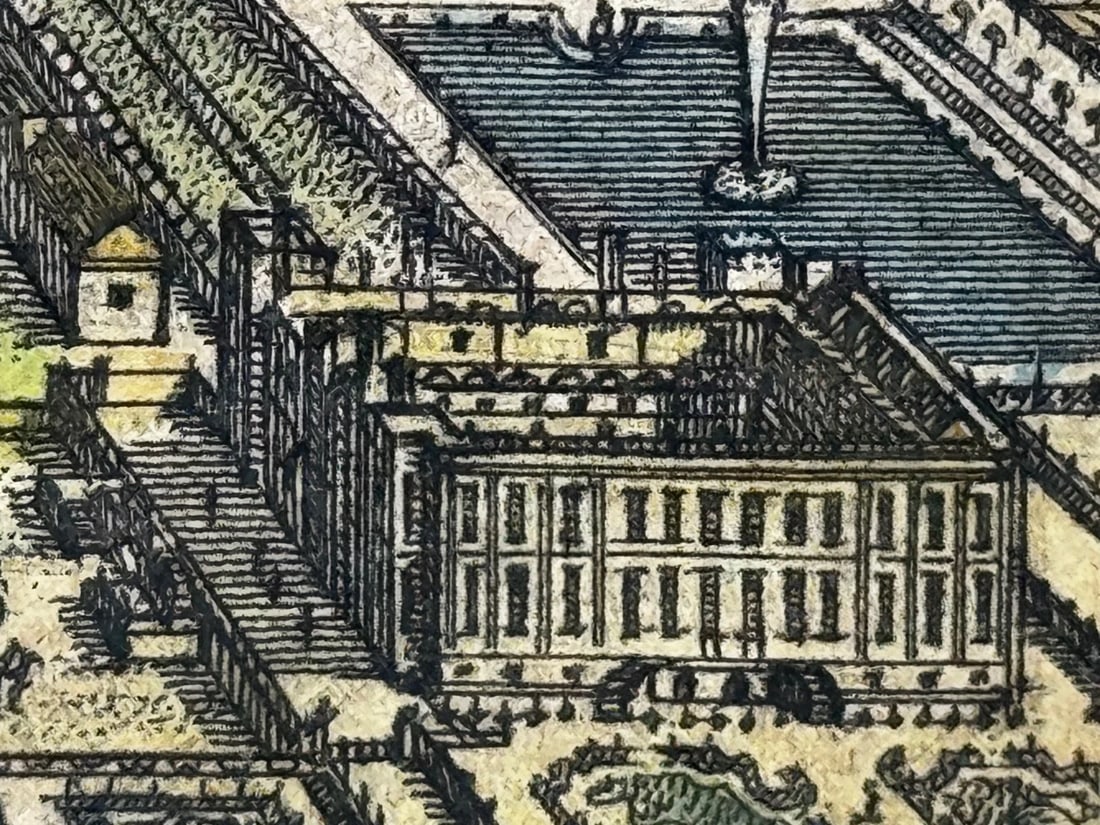 Chatsworth House, Derbyshire 18th Century Copper Engraving After Leonard Knyff - 20