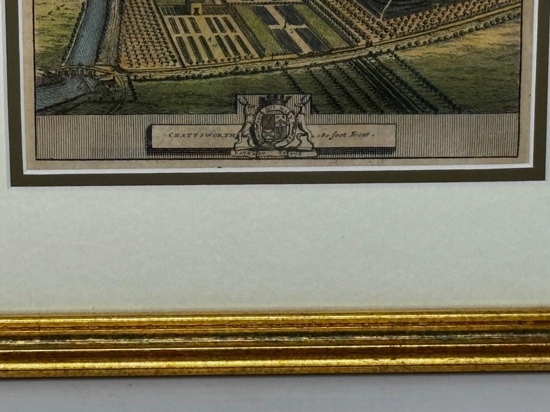 Chatsworth House, Derbyshire 18th Century Copper Engraving After Leonard Knyff - 4